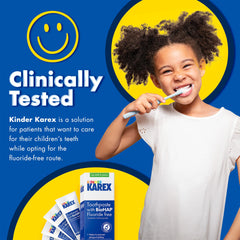 Close-up view of Kinder Karex toothpaste tube (2.3 oz)