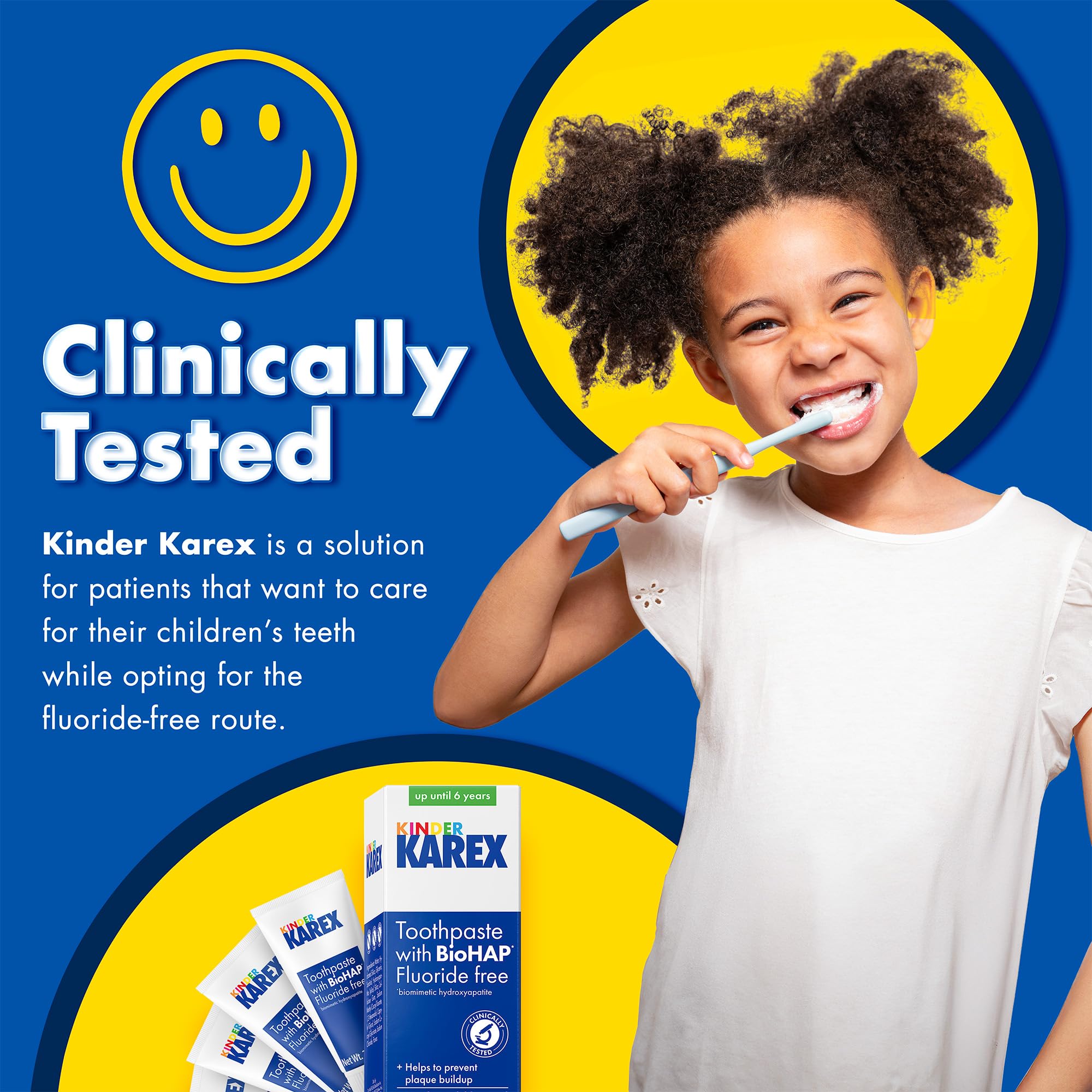 Close-up of Kinder Karex toothpaste tube label
