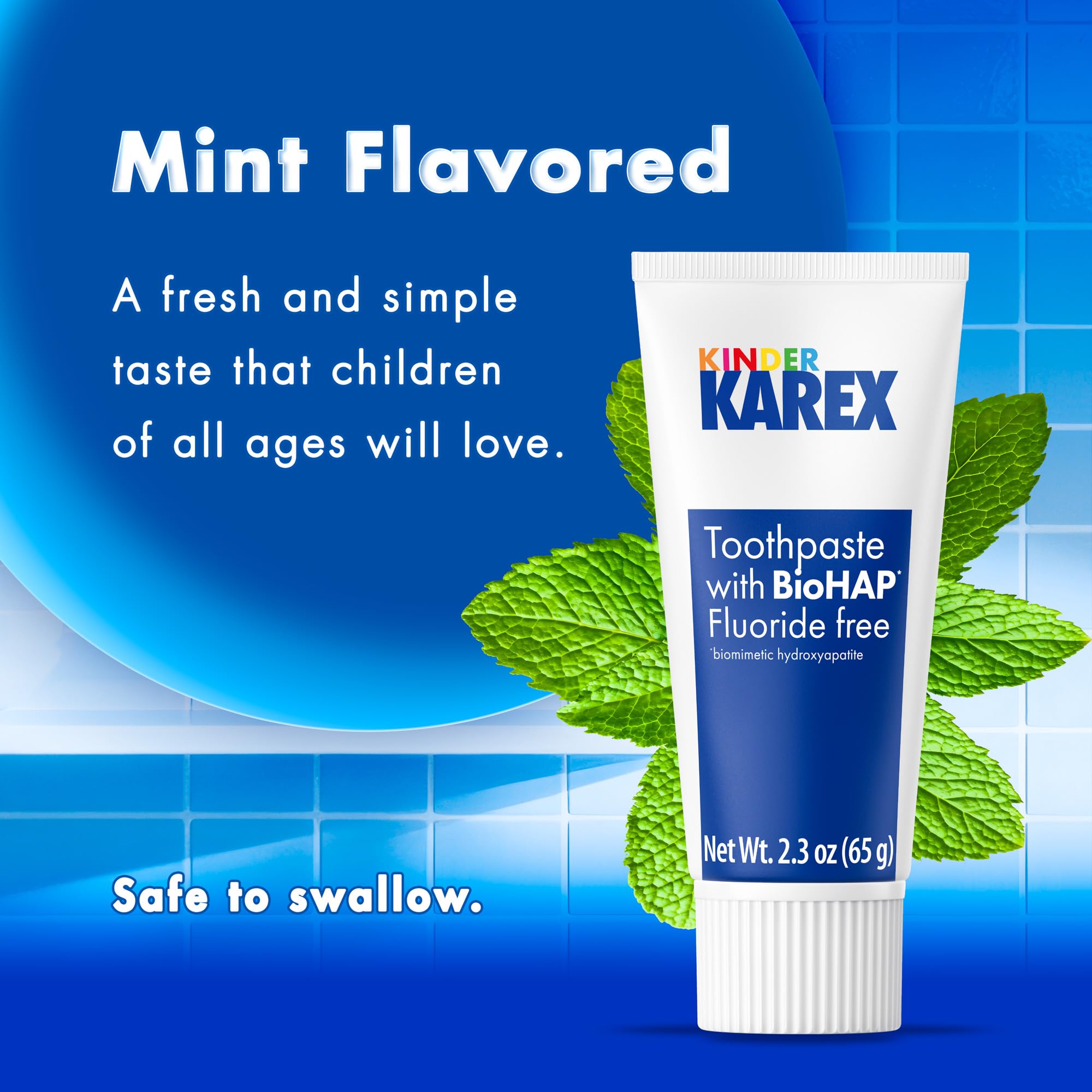 Pack of 3 Kinder Karex toothpaste tubes, 2.3 oz each