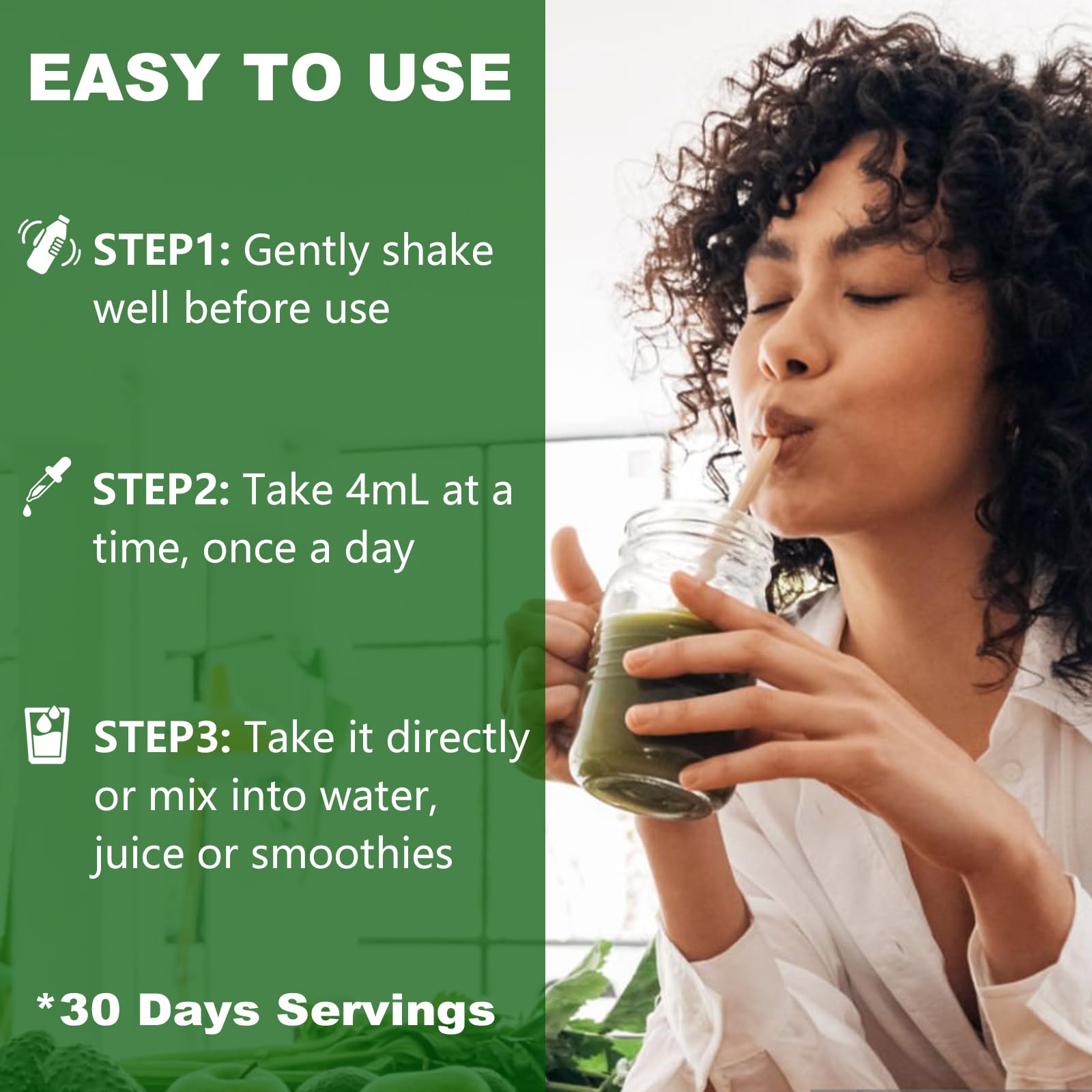 Nutrition facts and allergen information on bottle label