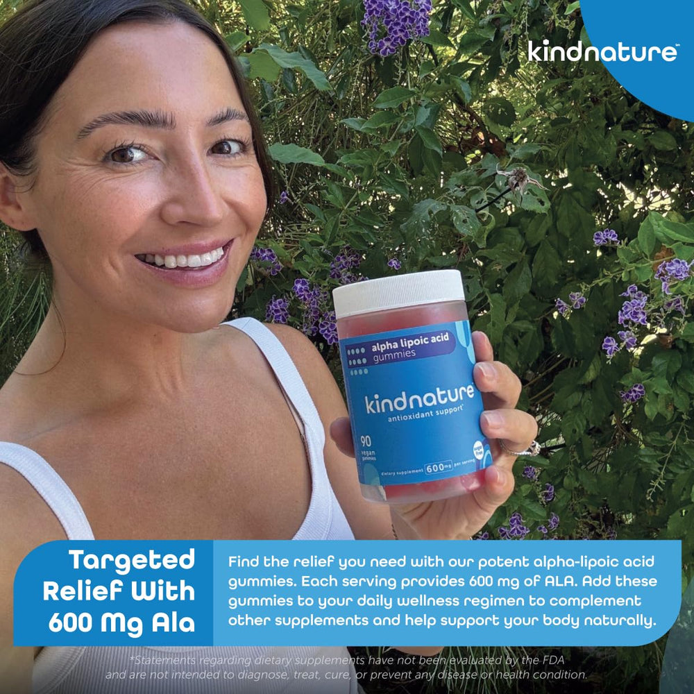 Vegan, sugar-free, low-calorie KINDNATURE ALA gummies