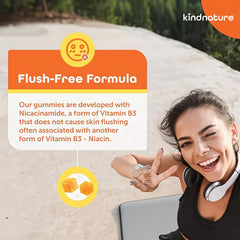 Close-up of mango-flavored Niacinamide gummies