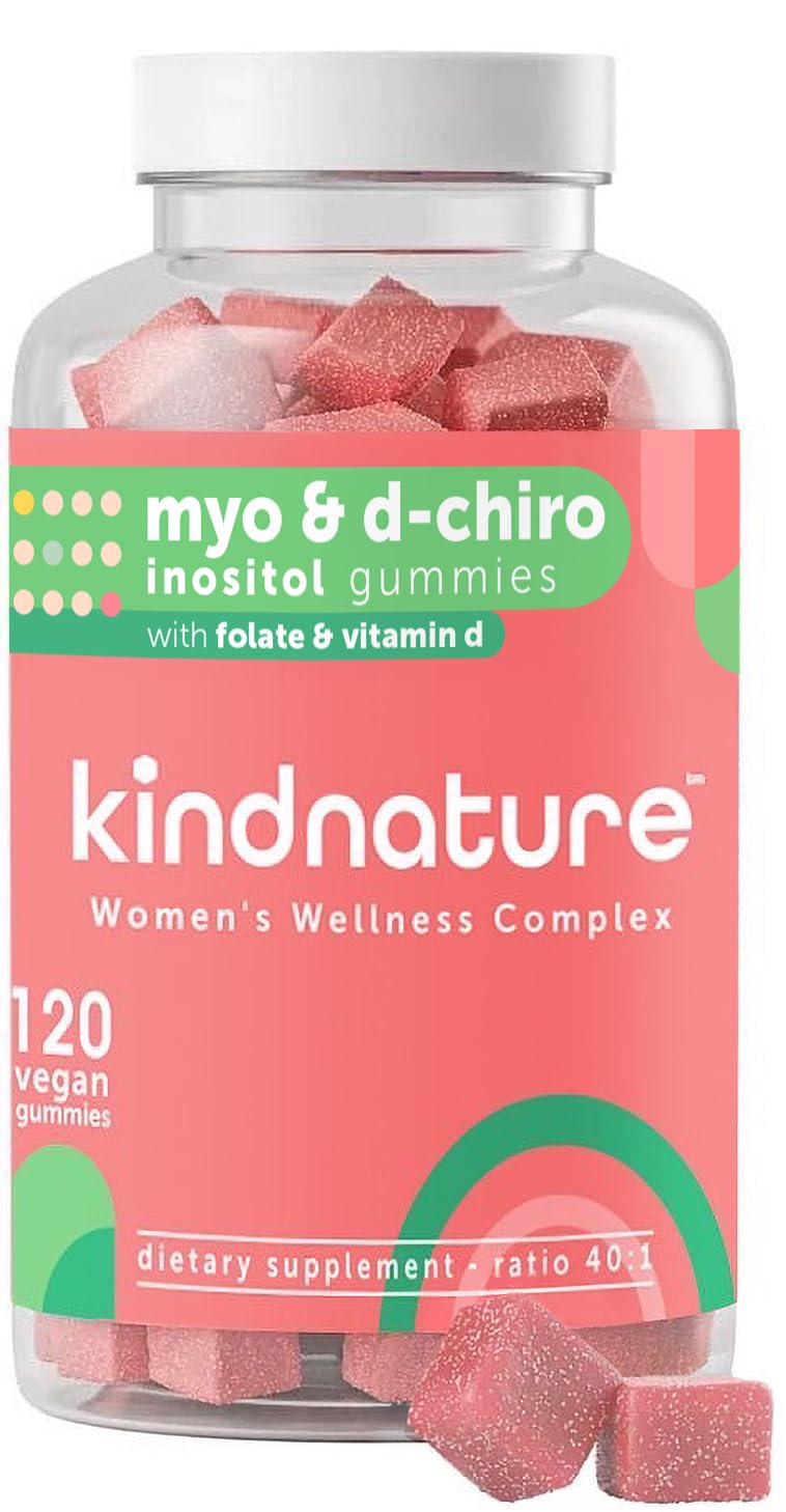 Bottle showing 40:1 ratio of Myo-Inositol to D-Chiro-Inositol gummies