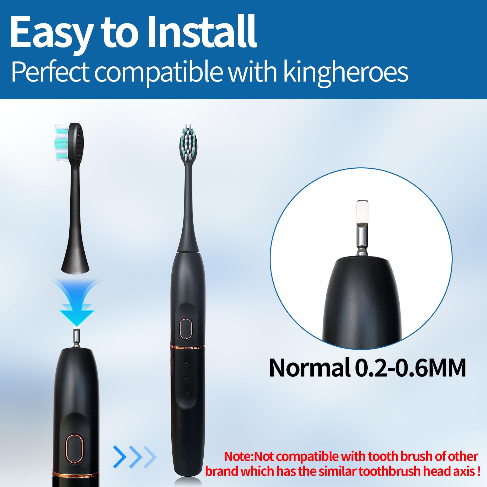 Toothbrush heads made from food-grade material