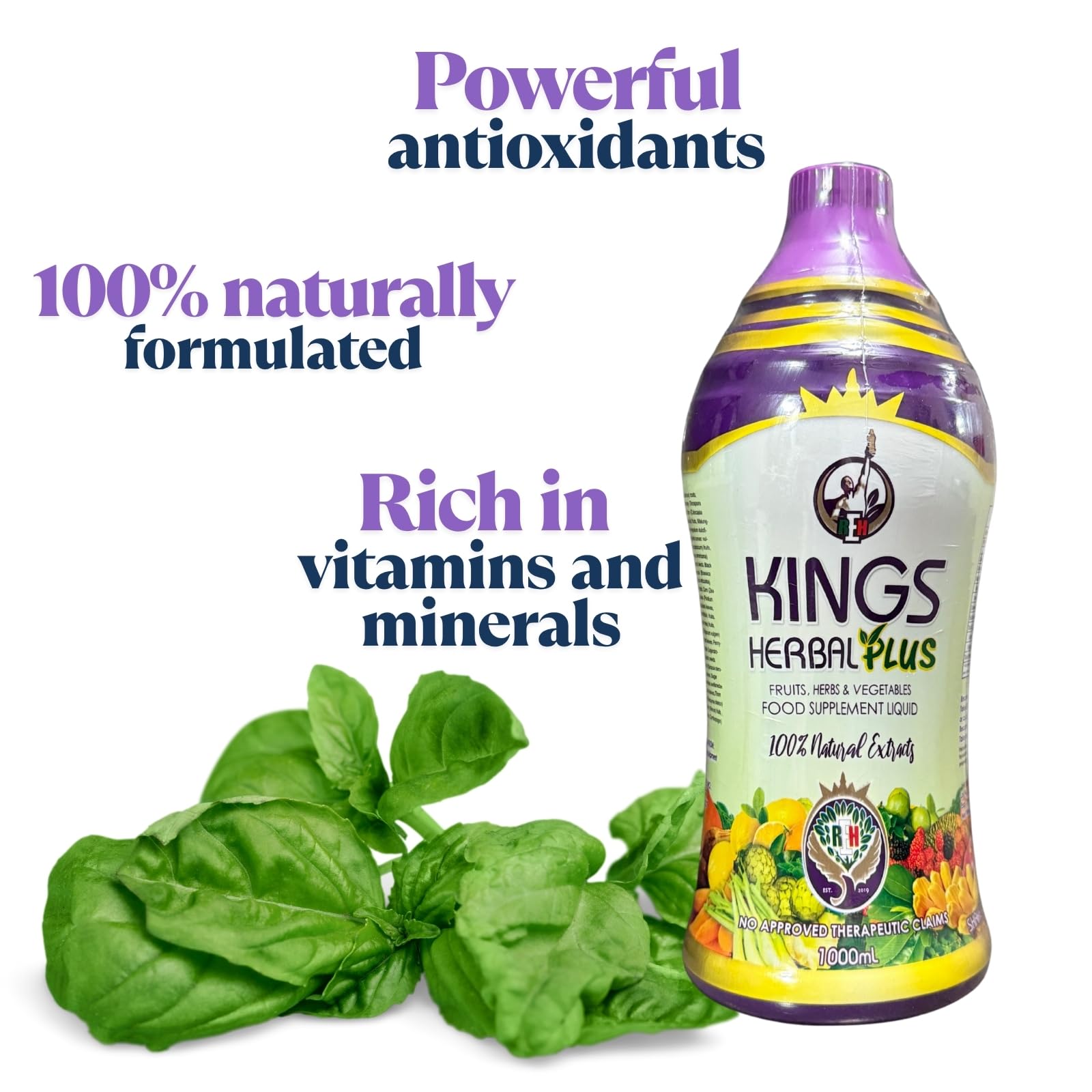 Usage guidance graphic for Kings Herbal Plus