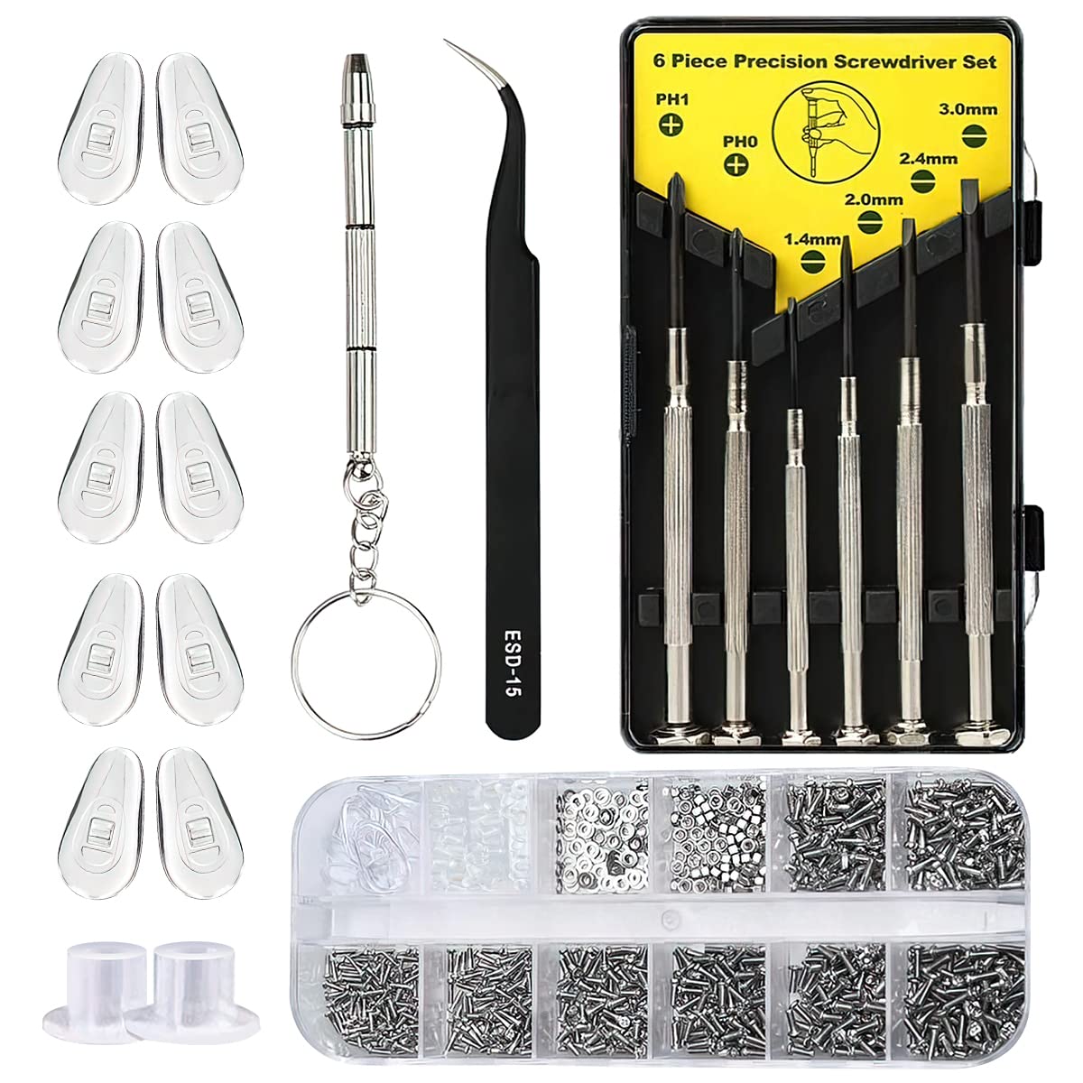 Kingsdun Eyeglass Repair Kit contents overview
