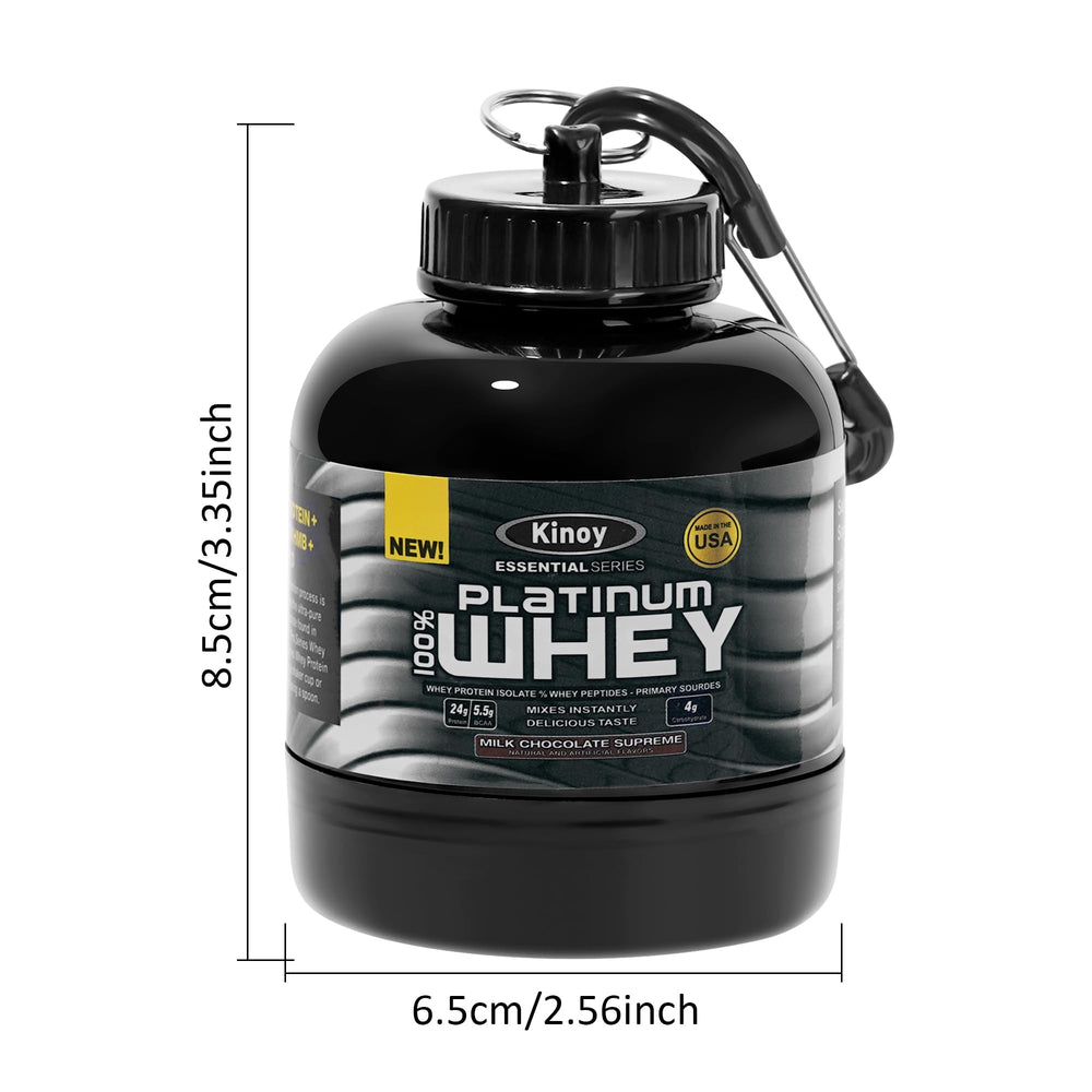 Two full scoops shown inside clear container