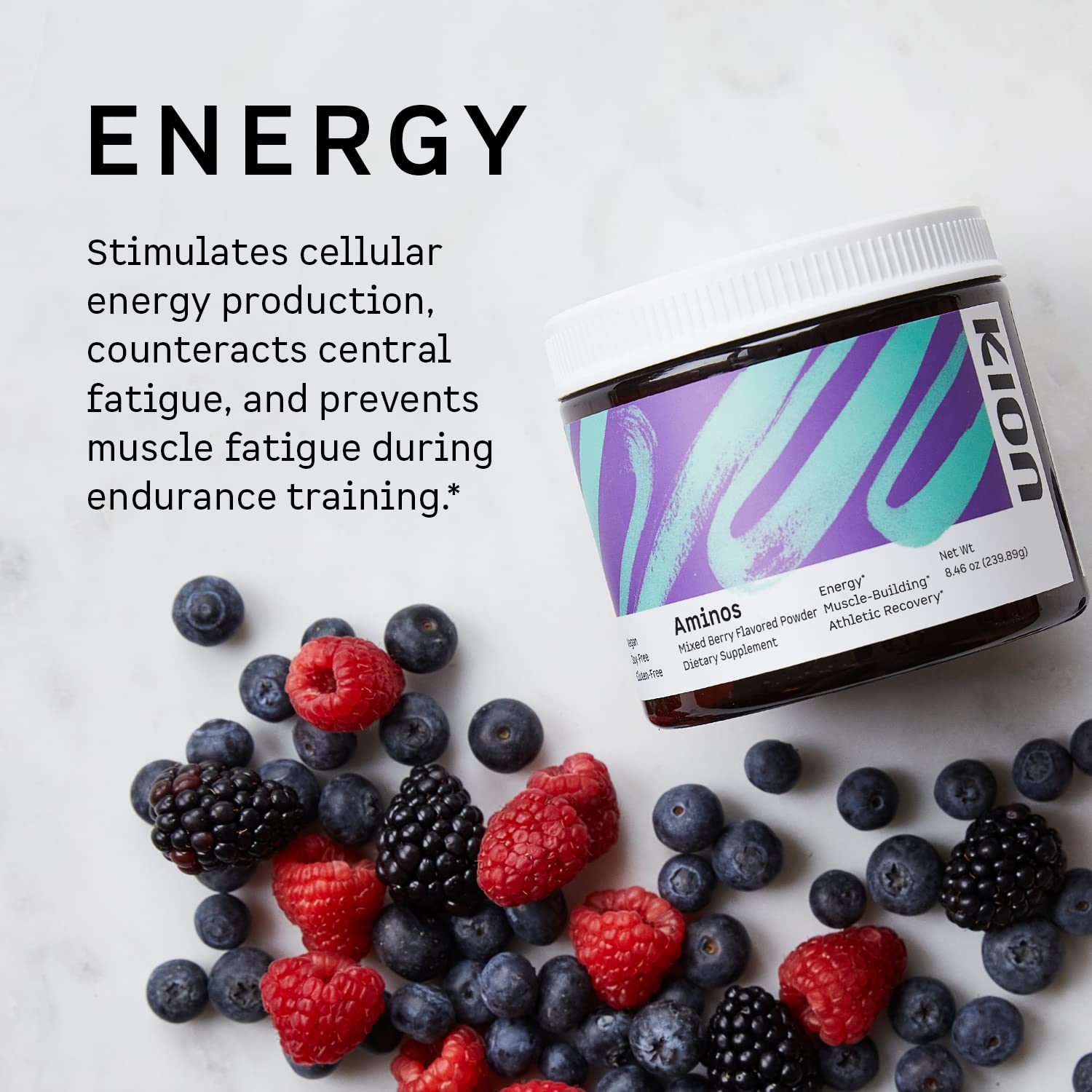 Nutrition label showing EAAs and BCAAs content