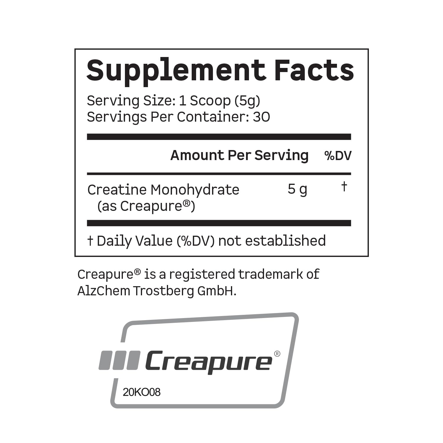 Scoop of Kion Creatine powder beside serving guidelines