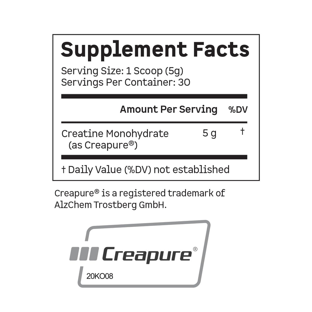 Scoop of Kion Creatine powder beside serving guidelines