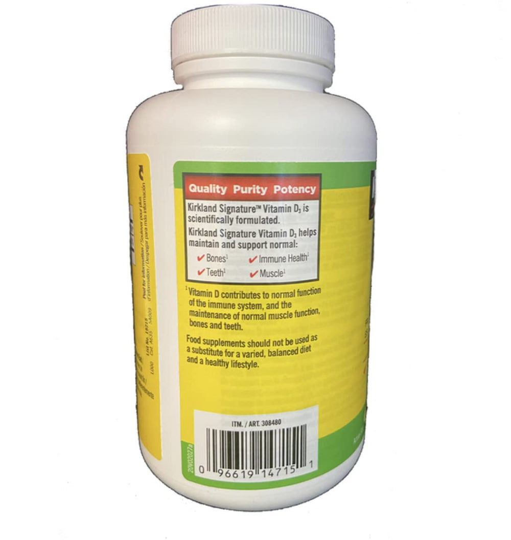 Kirkland Signature Vitamin D3 bottle with spoon for easy daily measurement