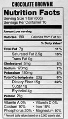 Kirkland Signature Protein Bars Chocolate Brownie, close-up texture highlighting chewy chocolate flavor.