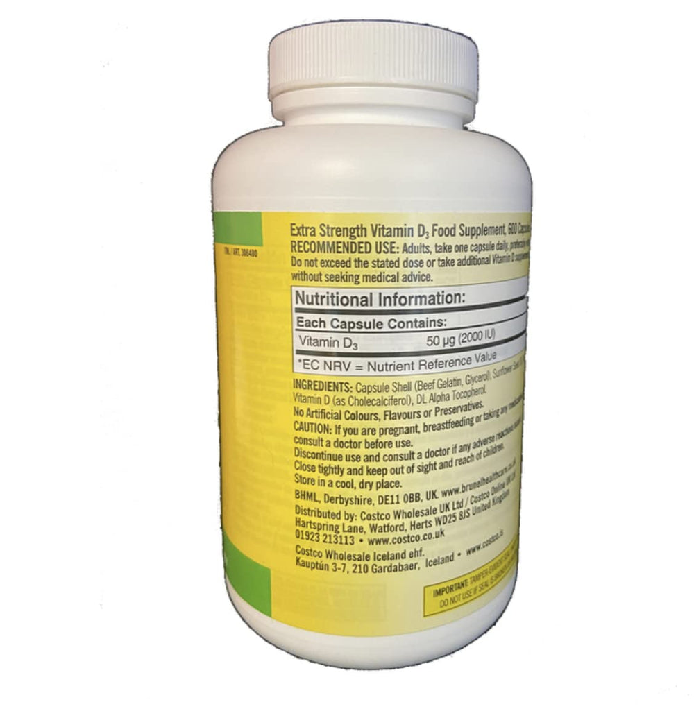 Kirkland Signature Vitamin D3 label detail with USP Verified seal for trusted quality