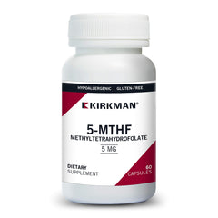 Kirkman 5-MTHF 5 mg hypoallergenic bottle label
