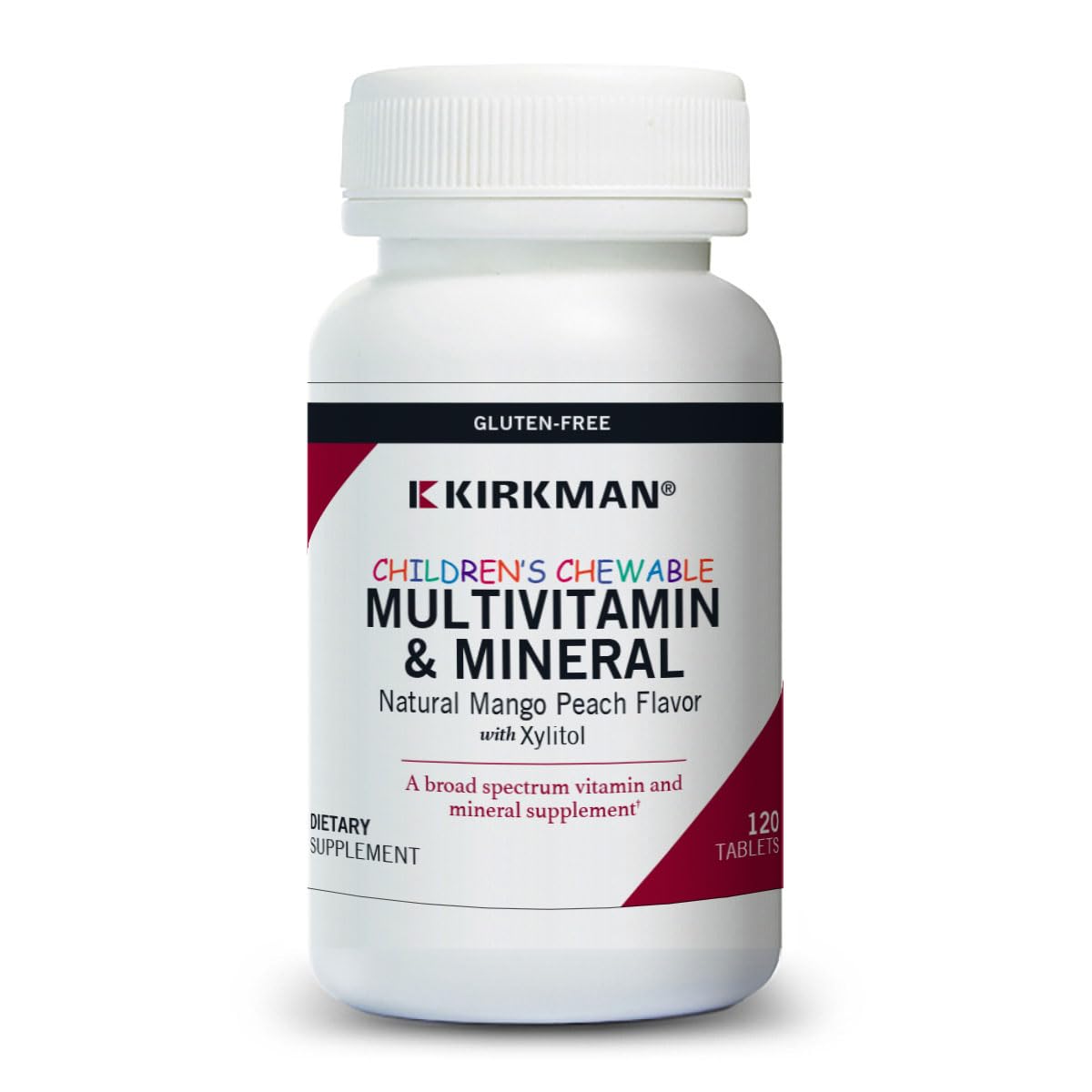 Kirkman Children's Multivitamin & Mineral 120 chewable tablets bottle front view