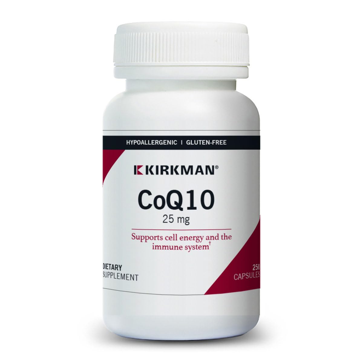 Kirkman Coenzyme Q10 25 mg bottle with 250 capsules