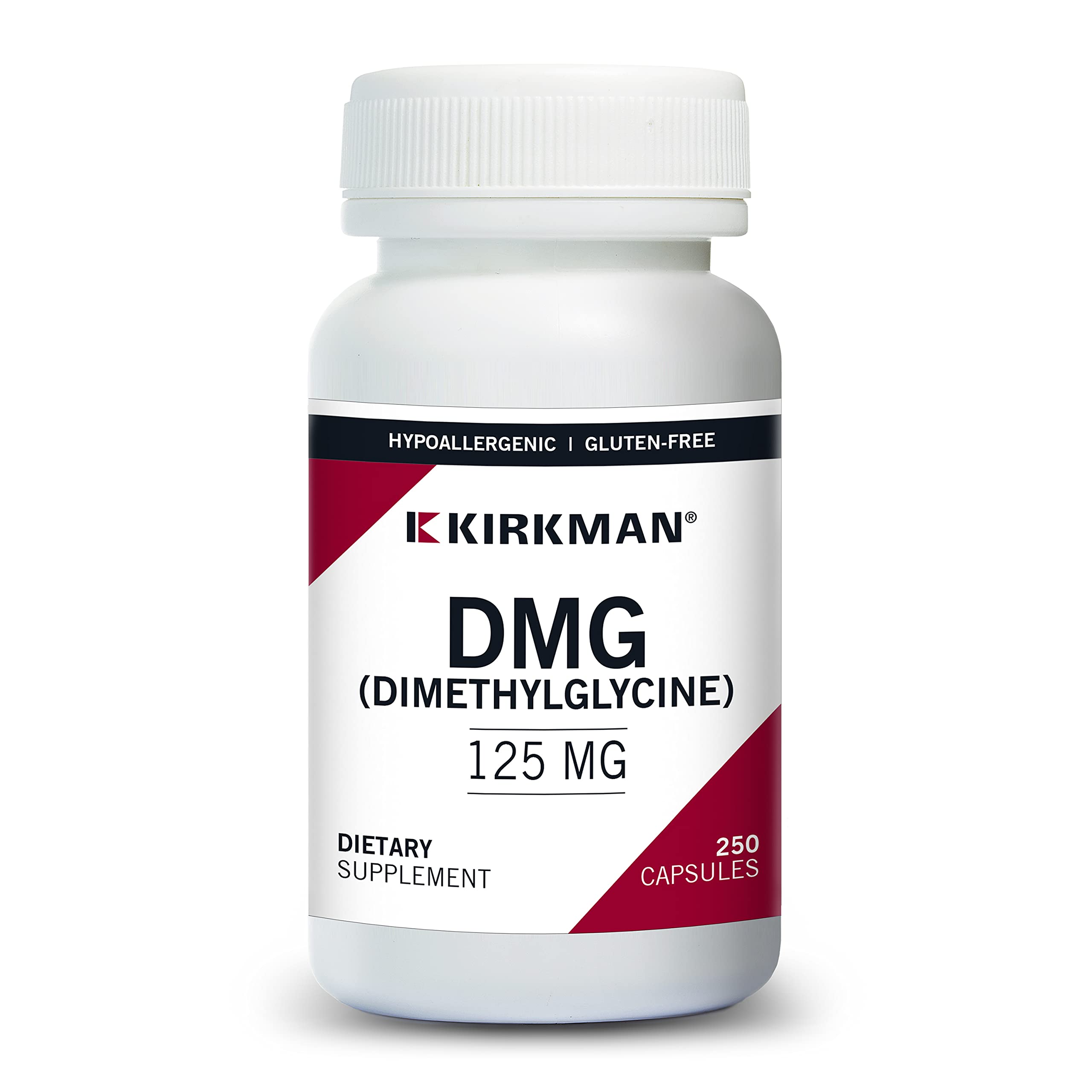 Kirkman DMG 125 mg hypoallergenic plant-based capsules bottle