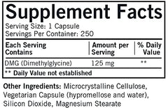 Close-up of DMG capsules in a bottle