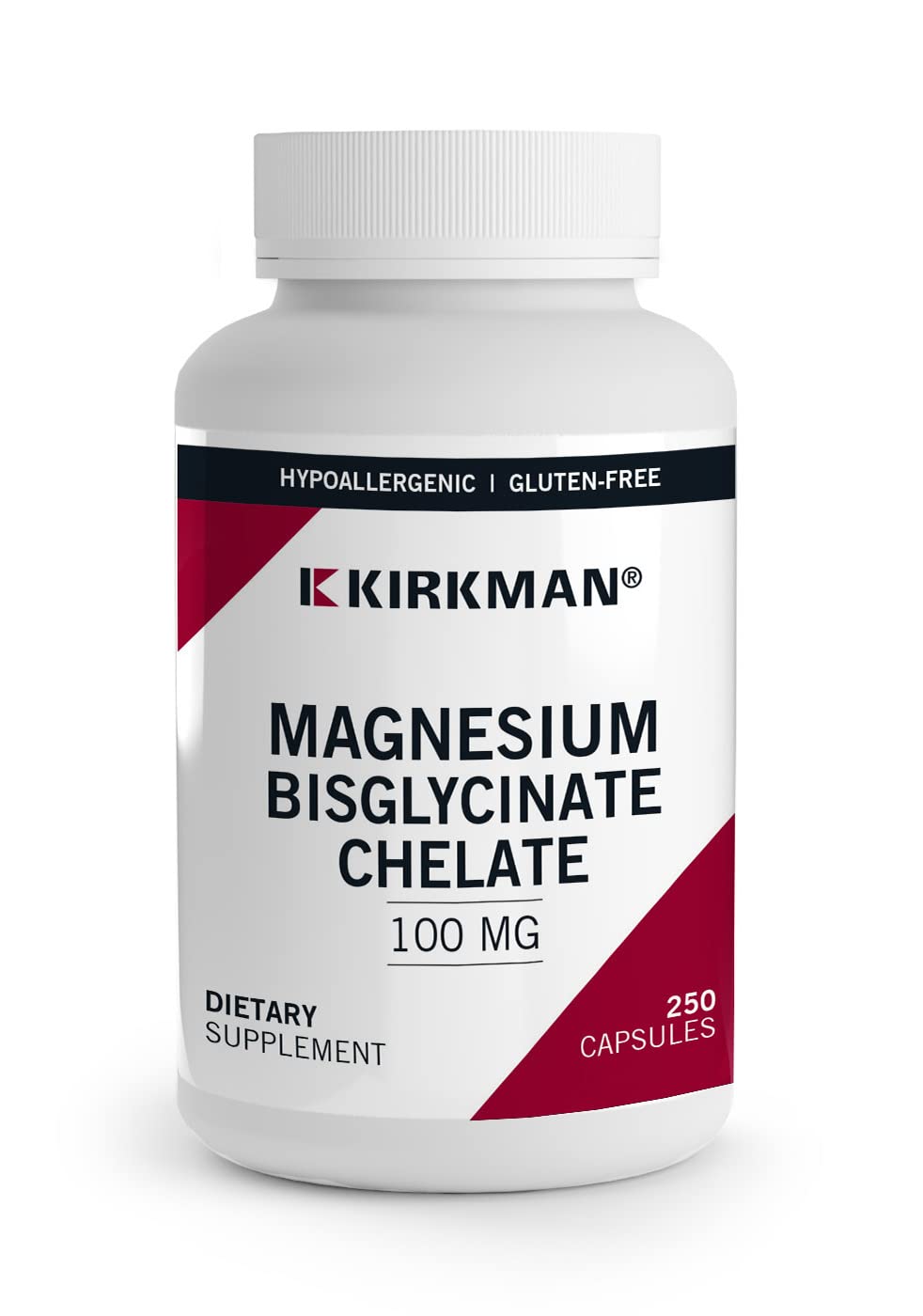 Kirkman Magnesium Bisglycinate Chelate bottle with 250 capsules
