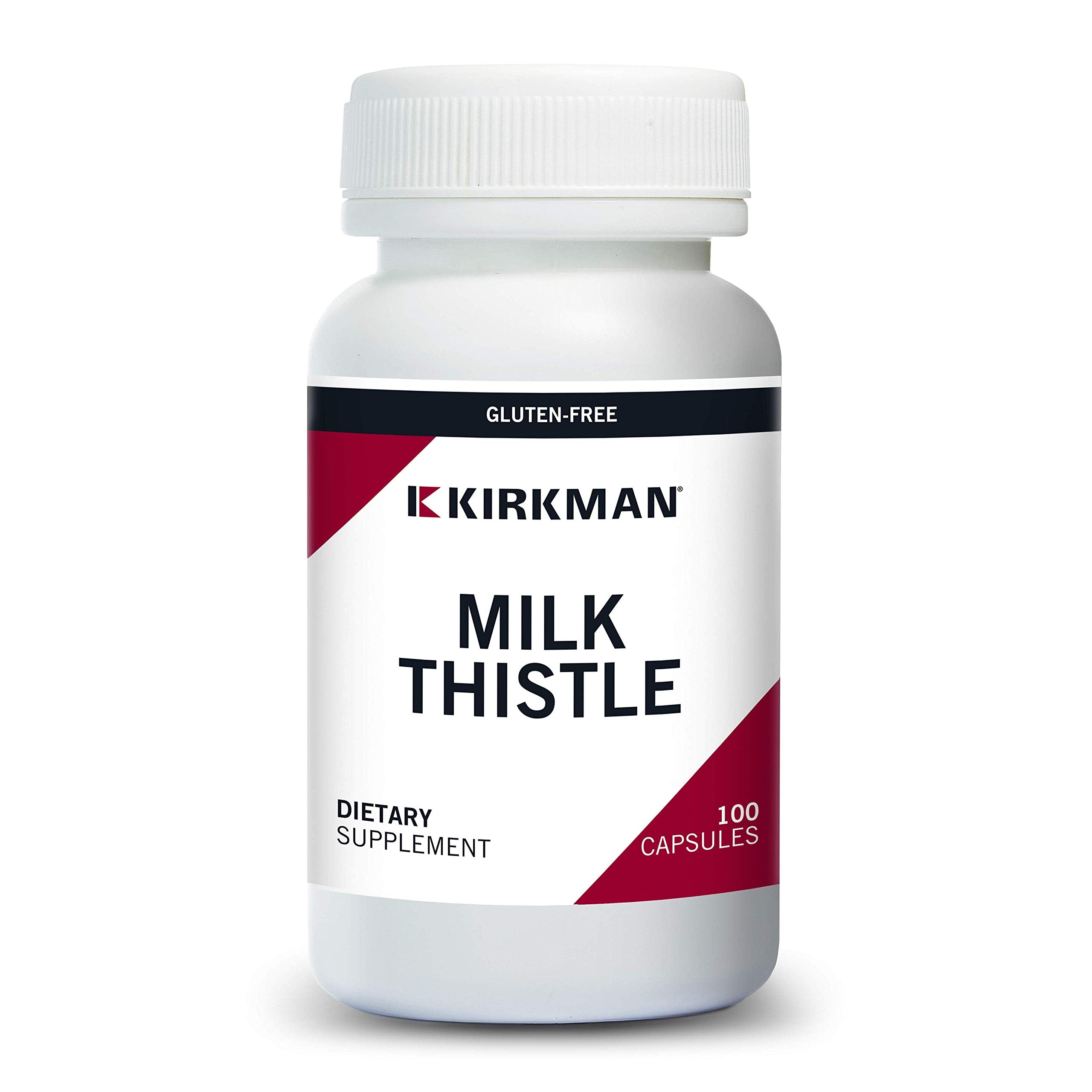 Kirkman Milk Thistle 100 mg bottle - hypoallergenic and vegetarian capsules