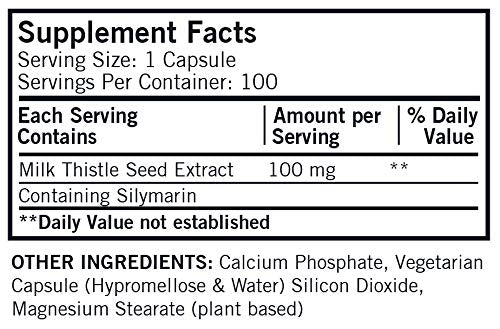 Gluten-free, casein-free plant-based milk thistle supplement - 100 capsules