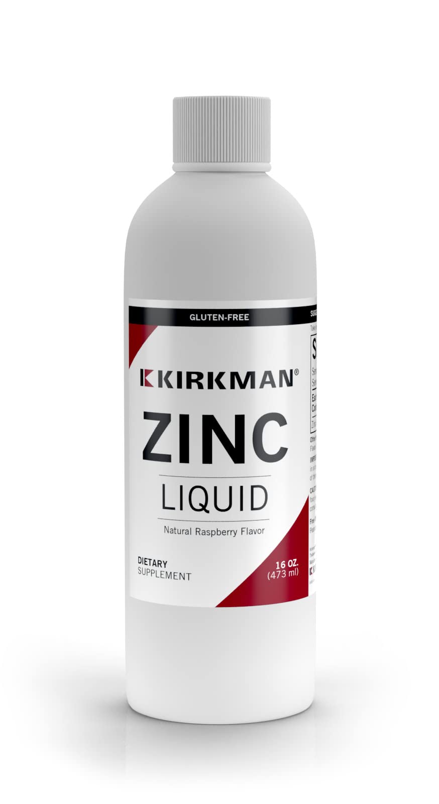 Kirkman Zinc Liquid bottle with Raspberry flavor, 16 oz
