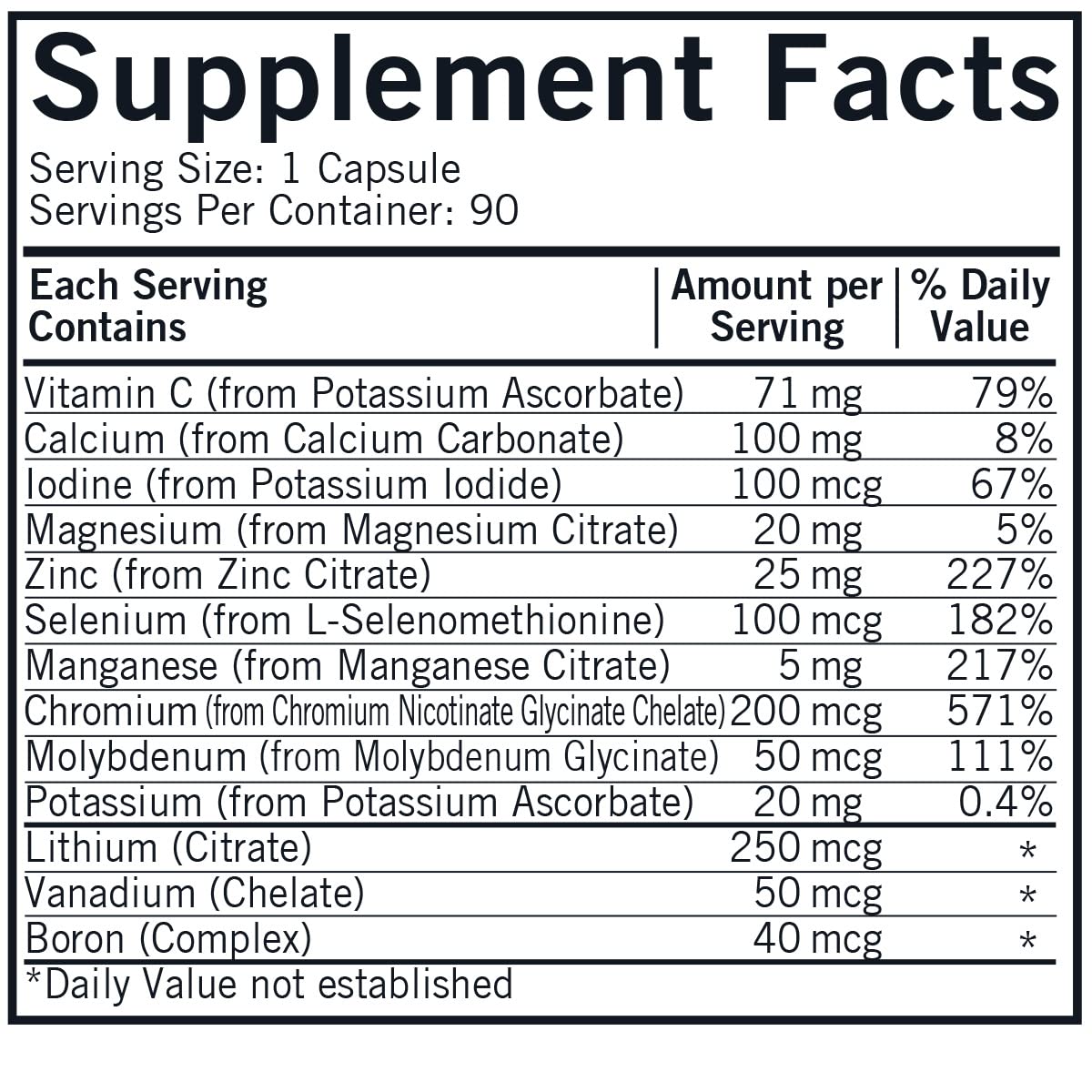 Bottle of Kirkman WP Minerals with mineral illustration