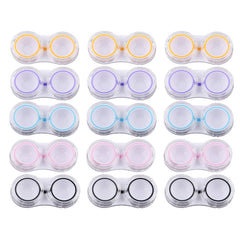 KISEER 15-pack clear contact lens case set – front view