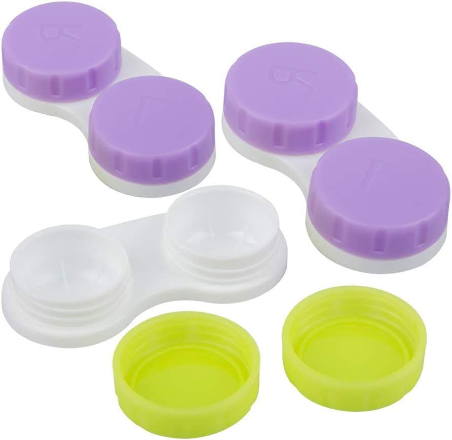 Pack of 24 assorted-color contact lens cases for travel or daily use