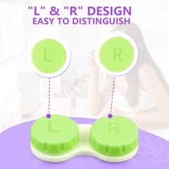 Travel-friendly compact contact lens case size 2.4 x 1.1 x 0.6 inches