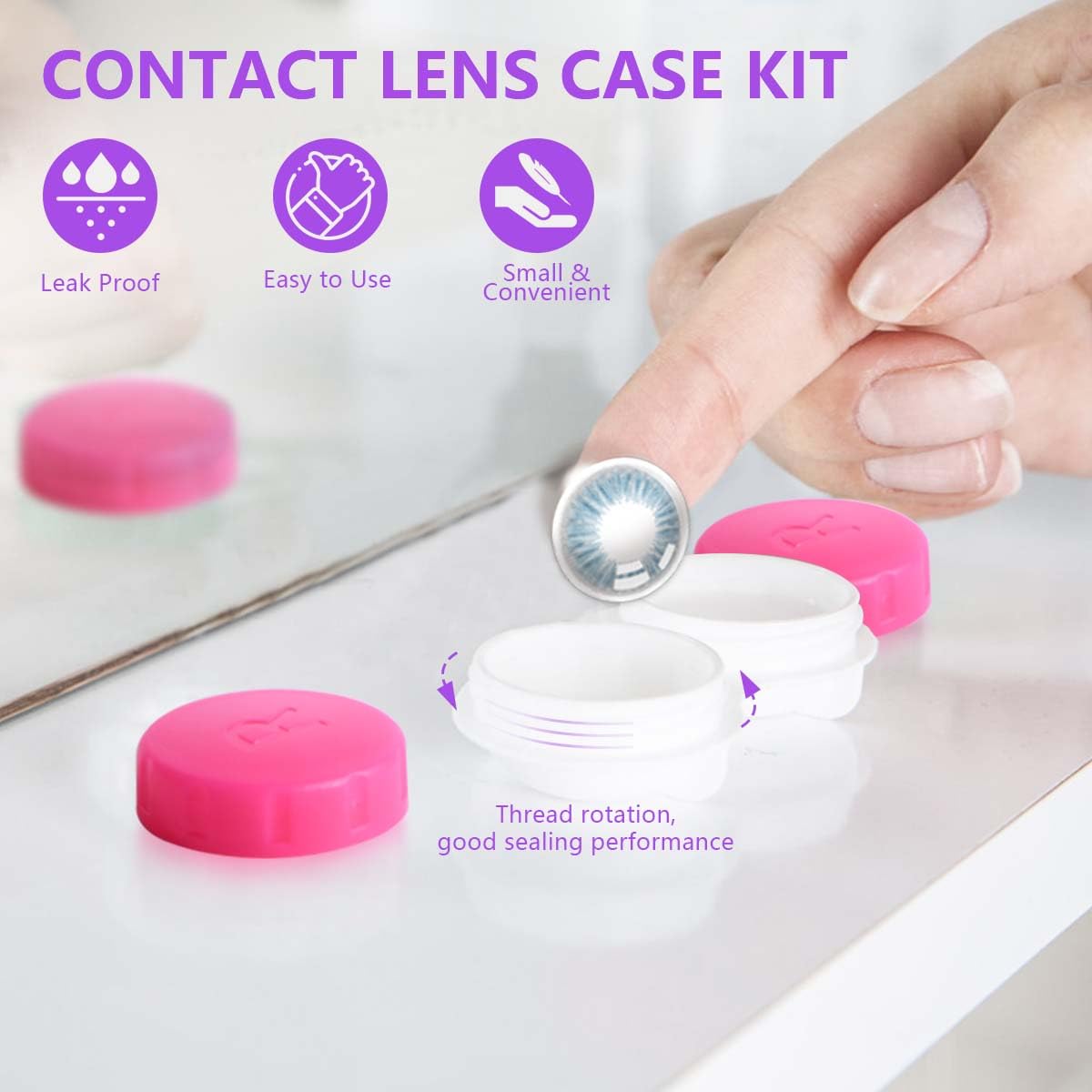 Colorful assortment of four colors: pink blue green purple