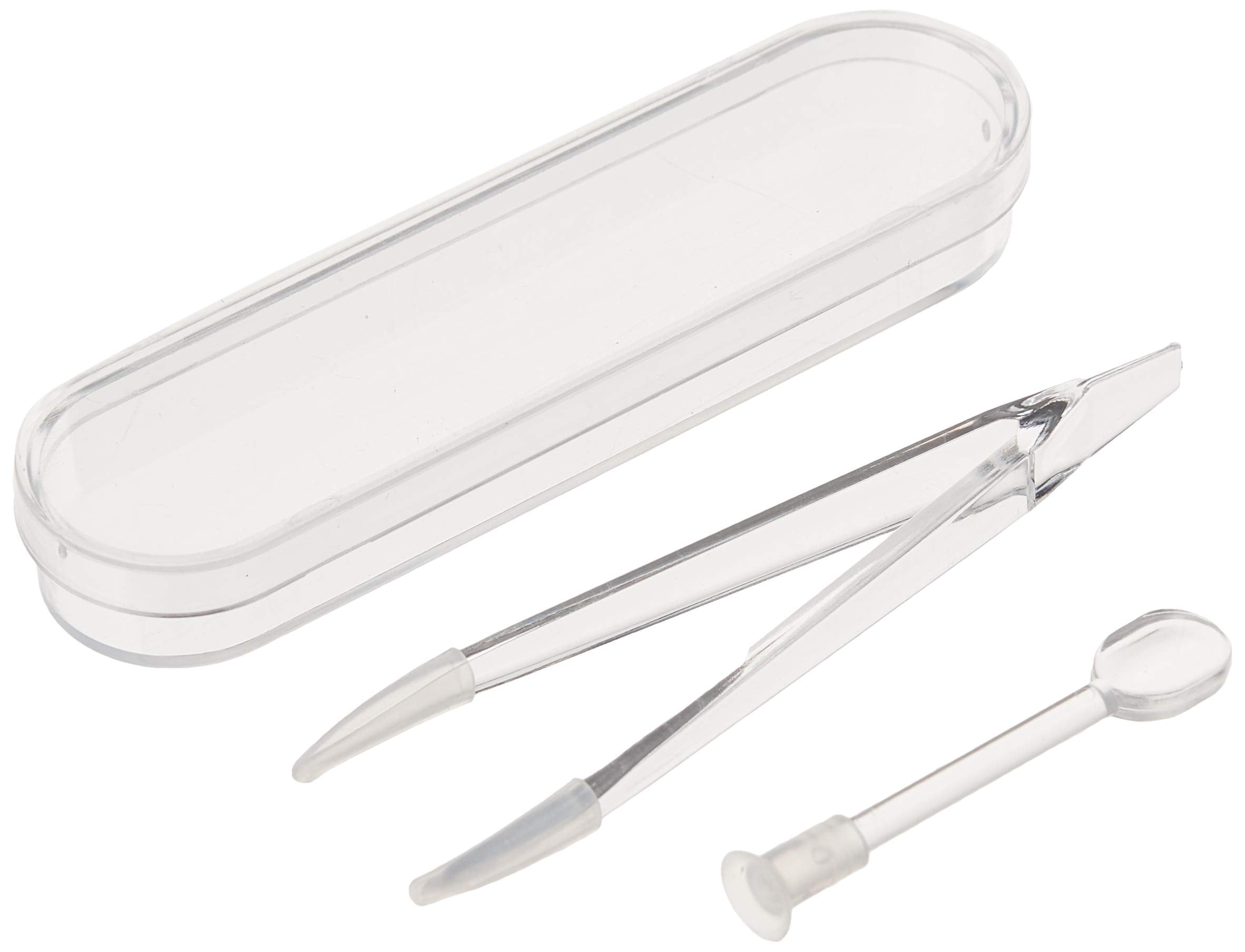 KISEER 5 Pack Clear Travel Contact Lens Remover Tool Kit with Eye Tweezer, Stick Inserter and Soft Tip