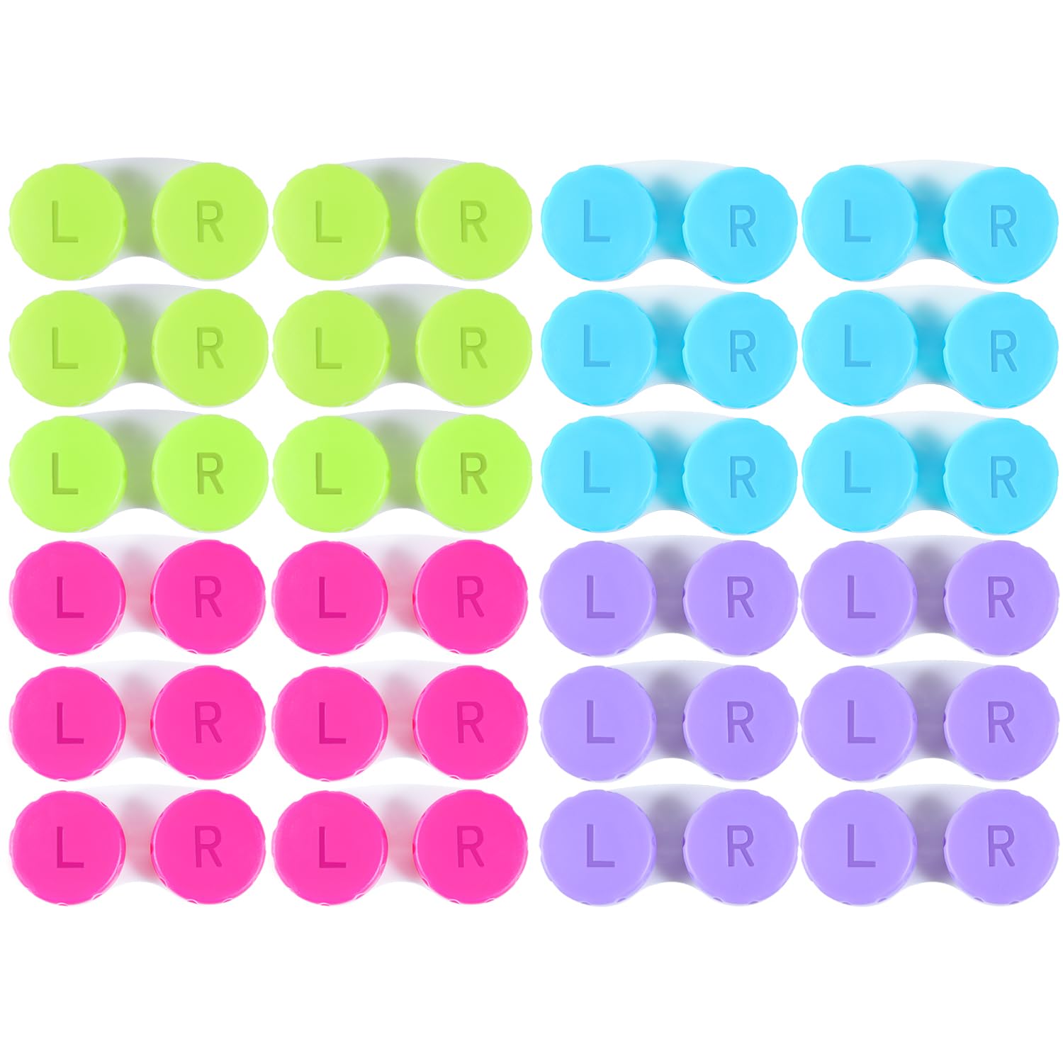 KISEER 24-pack colorful contact lens cases in assorted colors