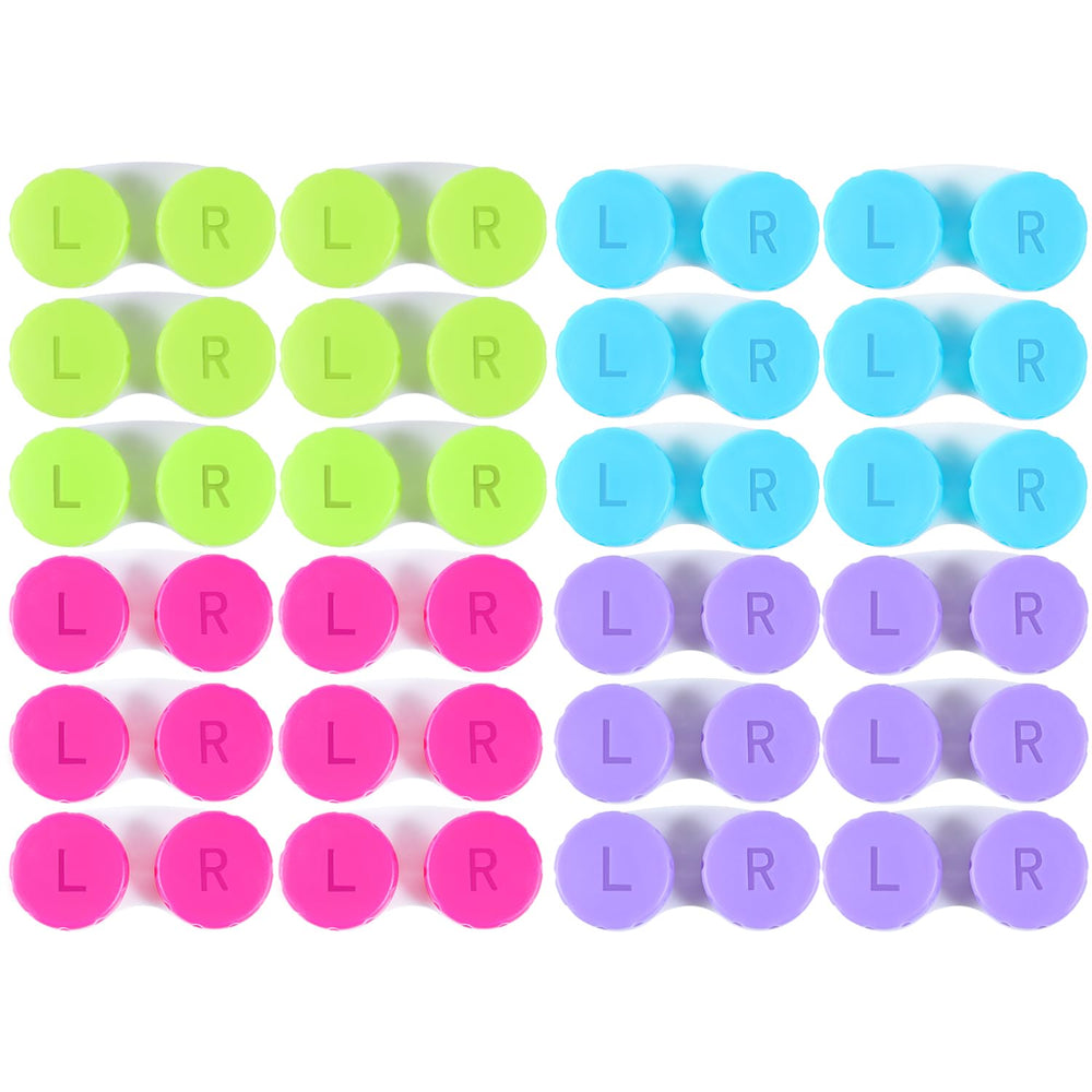 KISEER 24-pack colorful contact lens cases in assorted colors