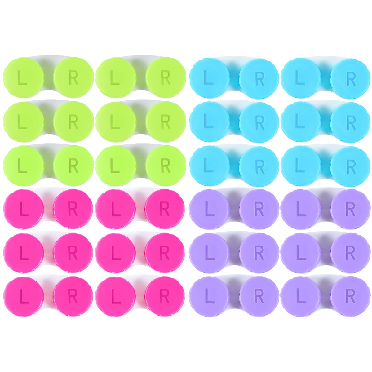 KISEER 24-pack colorful contact lens cases in assorted colors