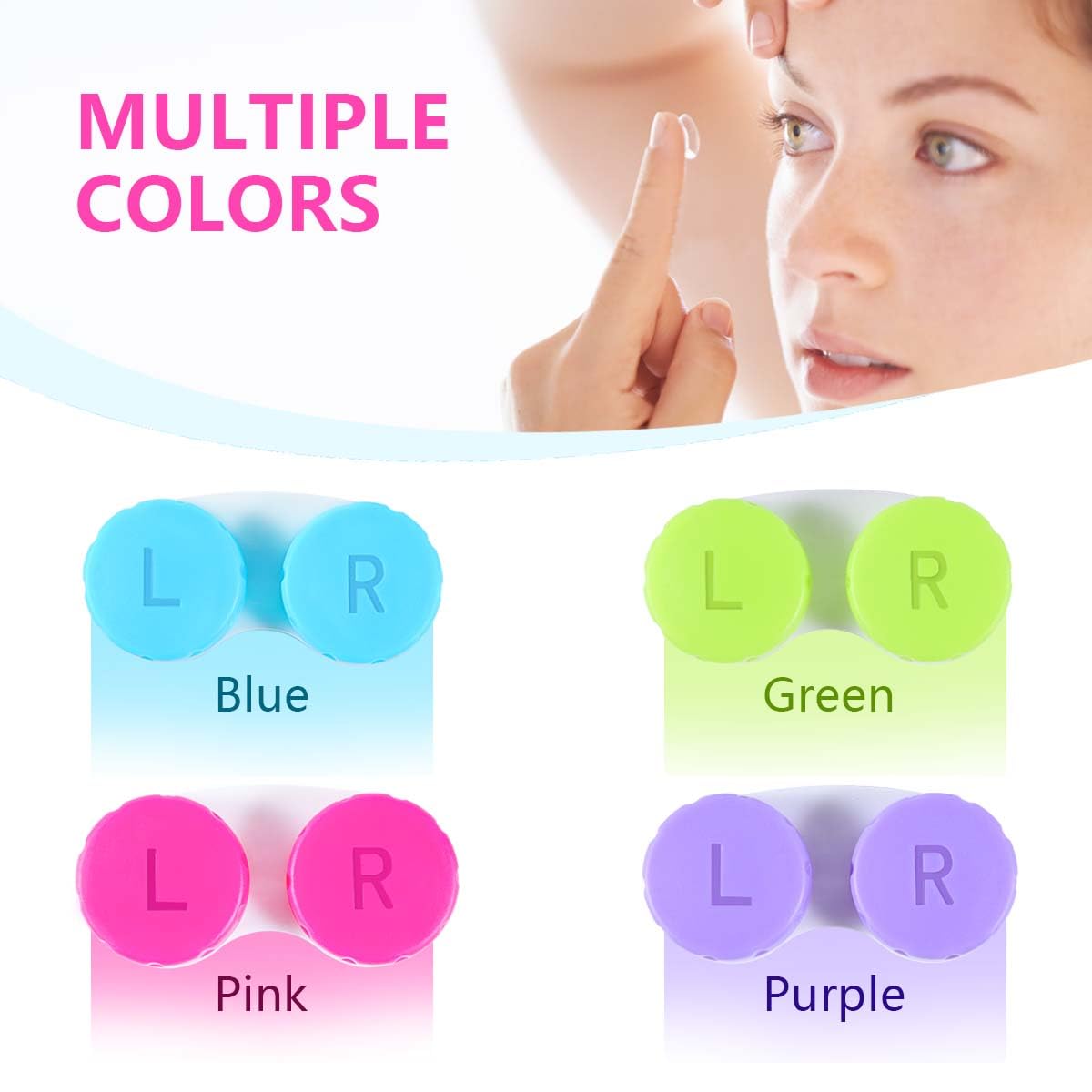 Color-coded left/right contact lens cases