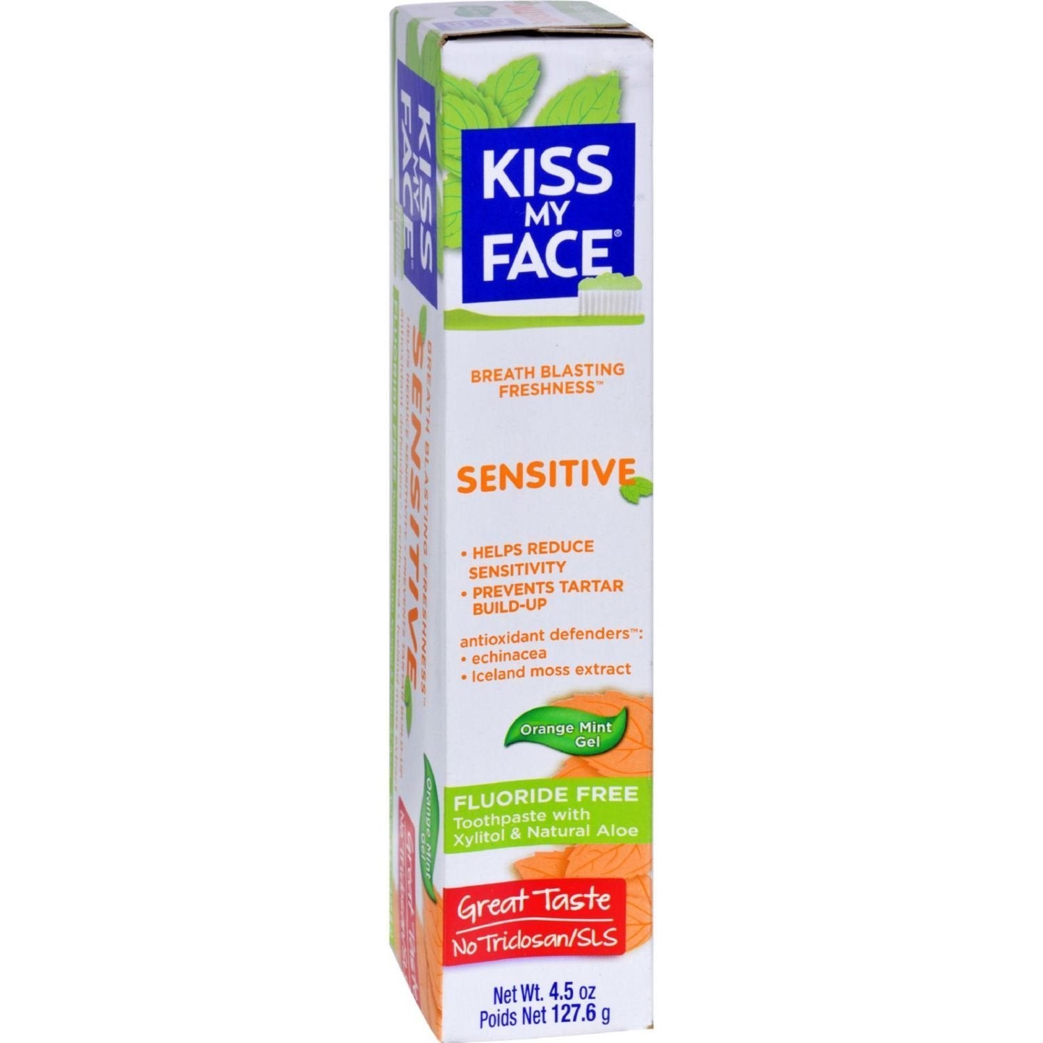 Kiss My Face Fluoride Free Sensitive Toothpaste 4.5 oz tube