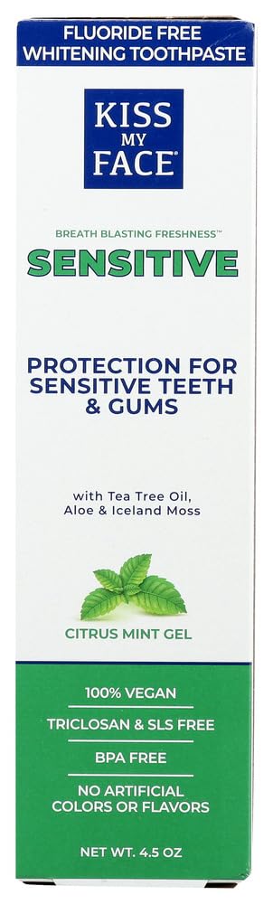 Kiss My Face Sensitive Toothpaste Citrus Mint Gel tube (4.5 oz) - pack of 2