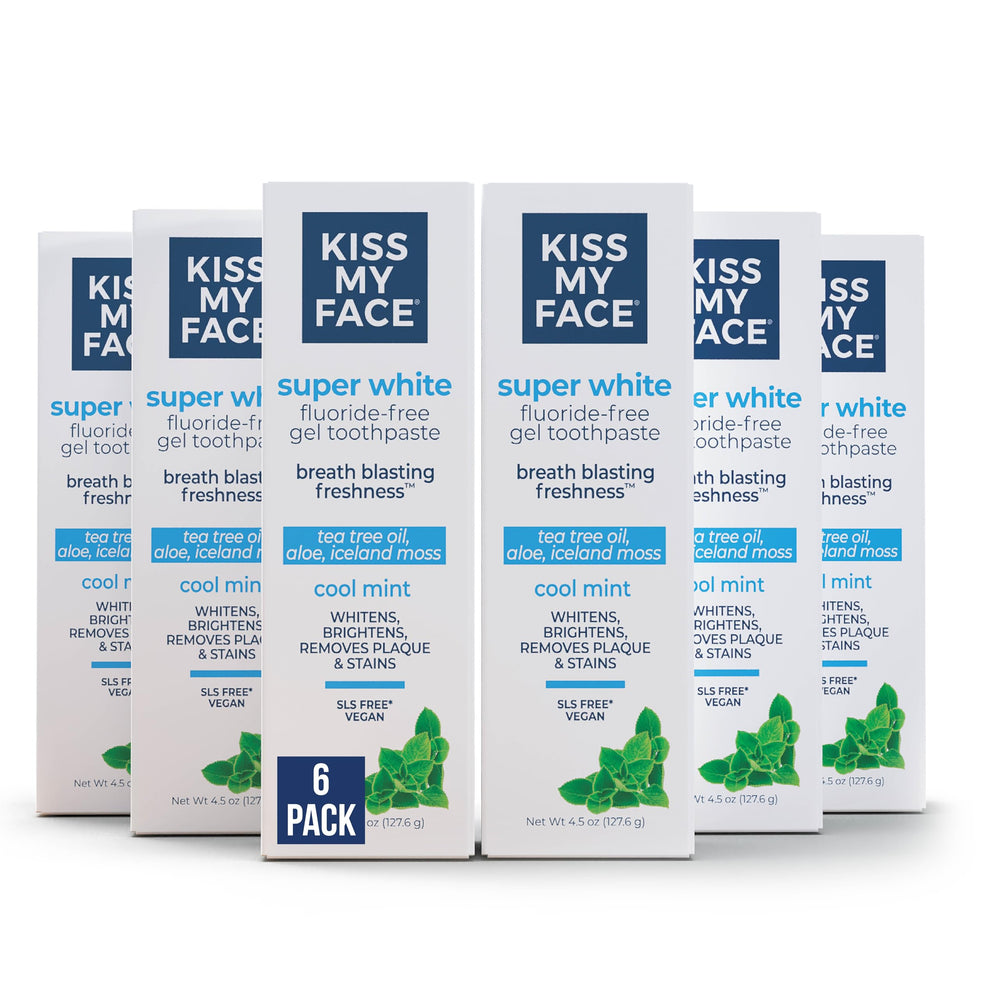 Kiss My Face Super White Toothpaste Gel Cool Mint 4.5 oz bottle — 3 Pack