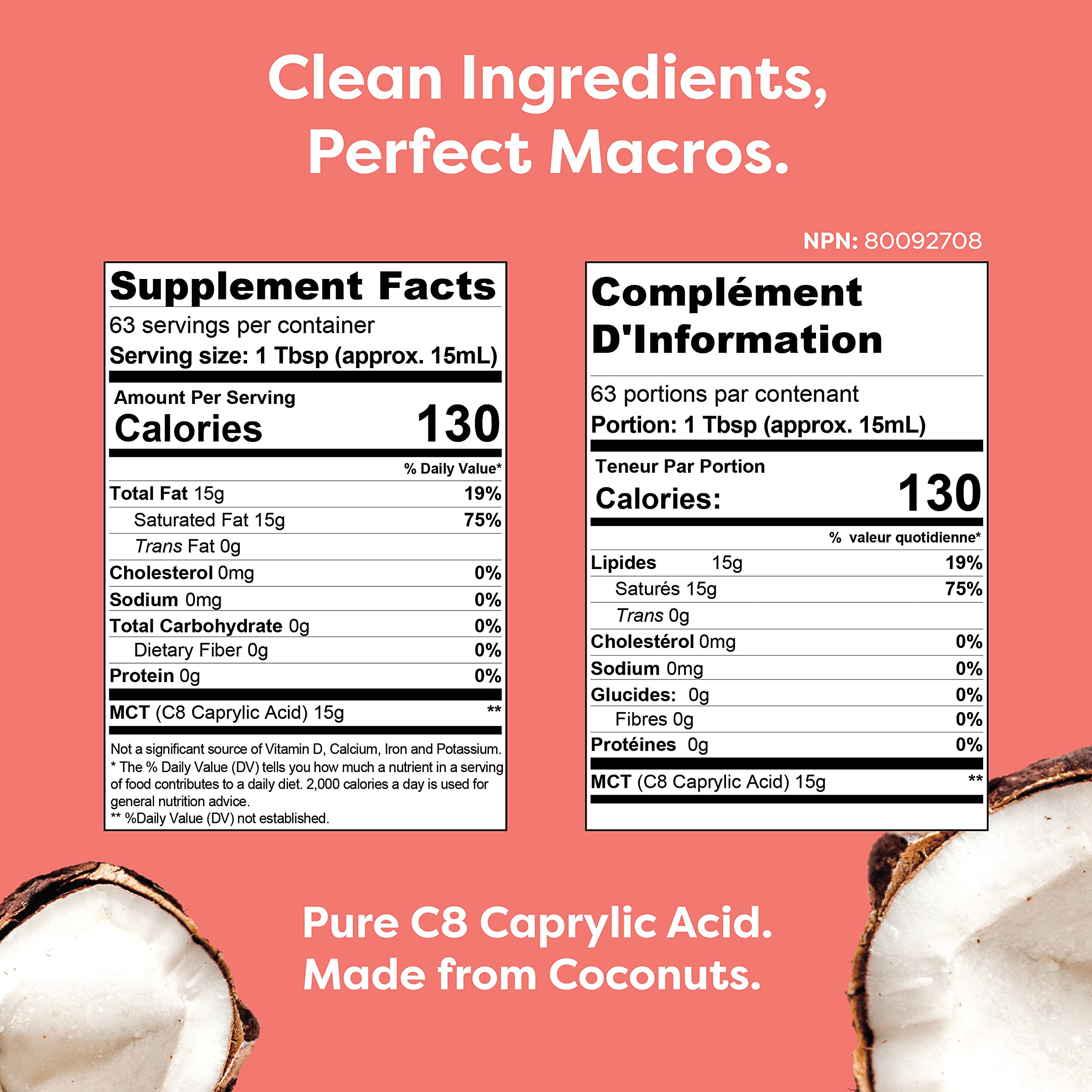 Kiss My Keto MCT Oil C8 caprylic acid content