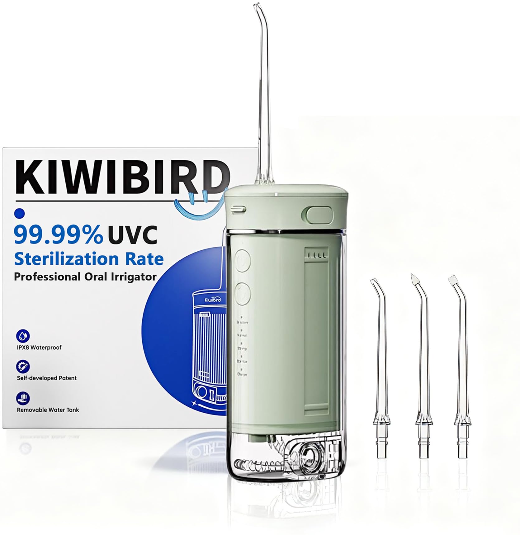 KIWIBIRD Mini Water Flosser for travel in green color