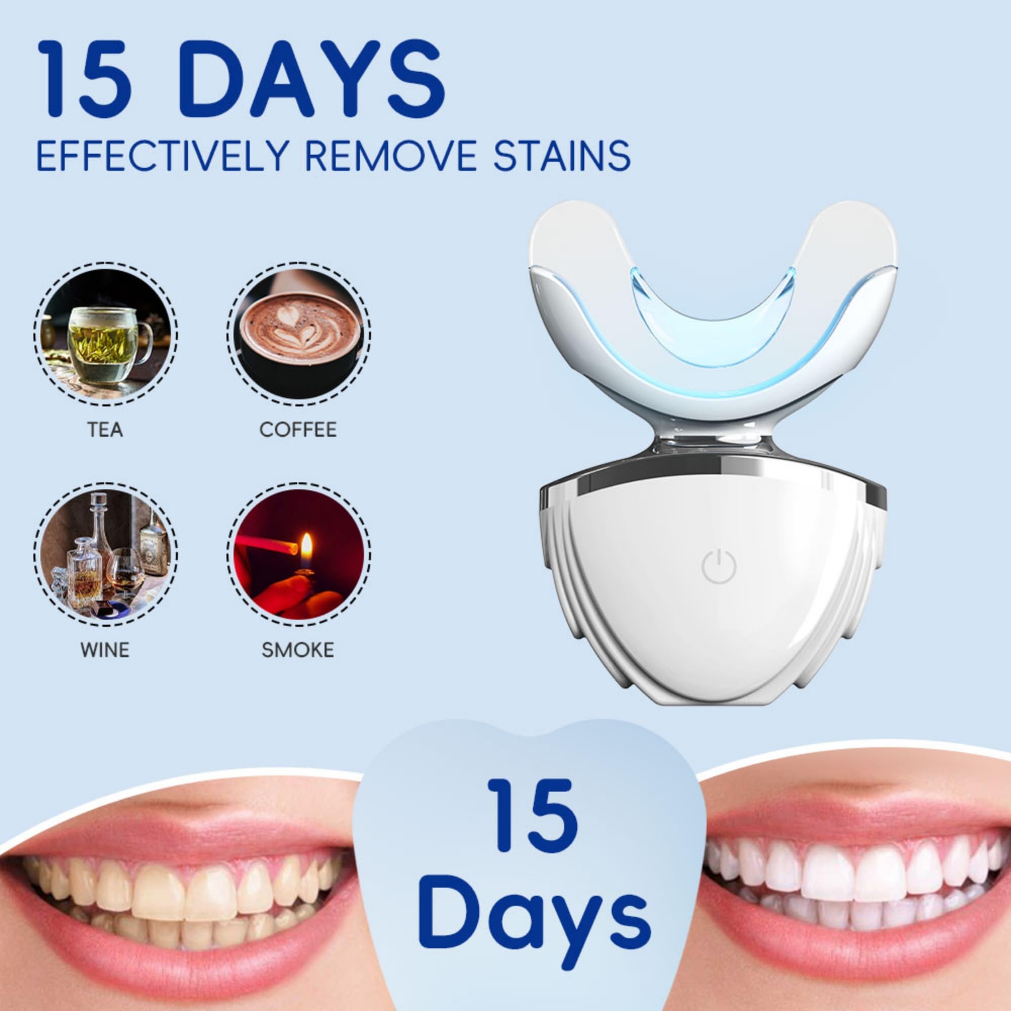At-home dental whitening in a compact case