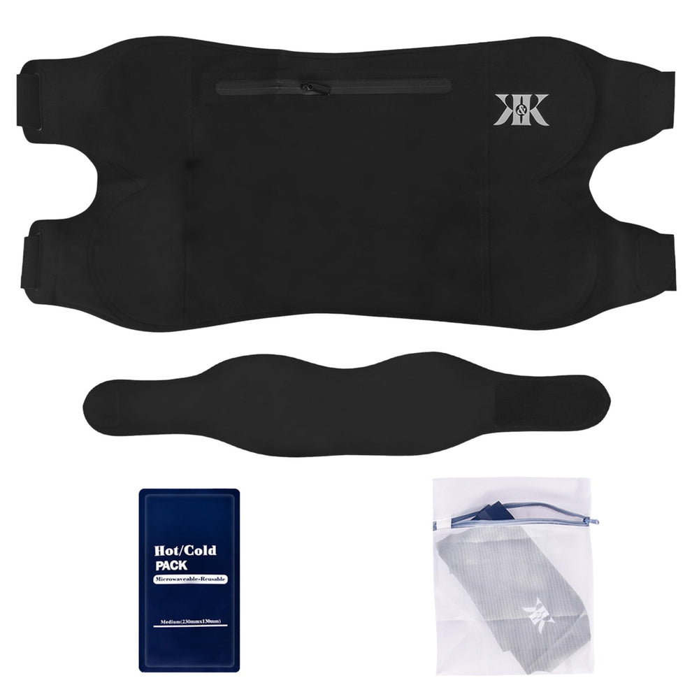 K&K seamless castor oil pack wrap set – product image showing full kit