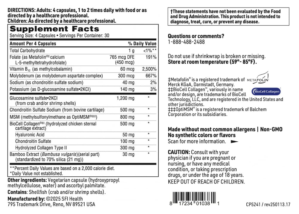 Active nutrients: vitamin B12, folic acid, molybdenum and silica