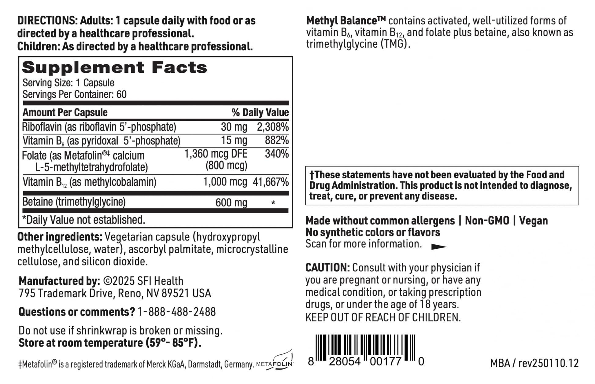Synergistic methylation support for energy, hormones, and neurotransmitters