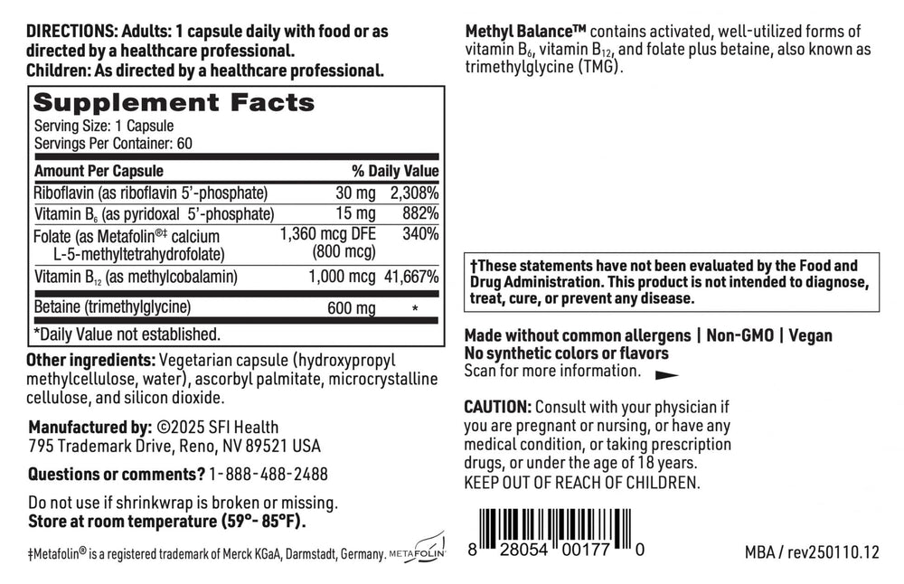 Synergistic methylation support for energy, hormones, and neurotransmitters