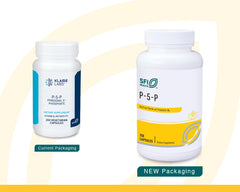 Close-up of P-5-P 30 mg vitamin B6 capsule