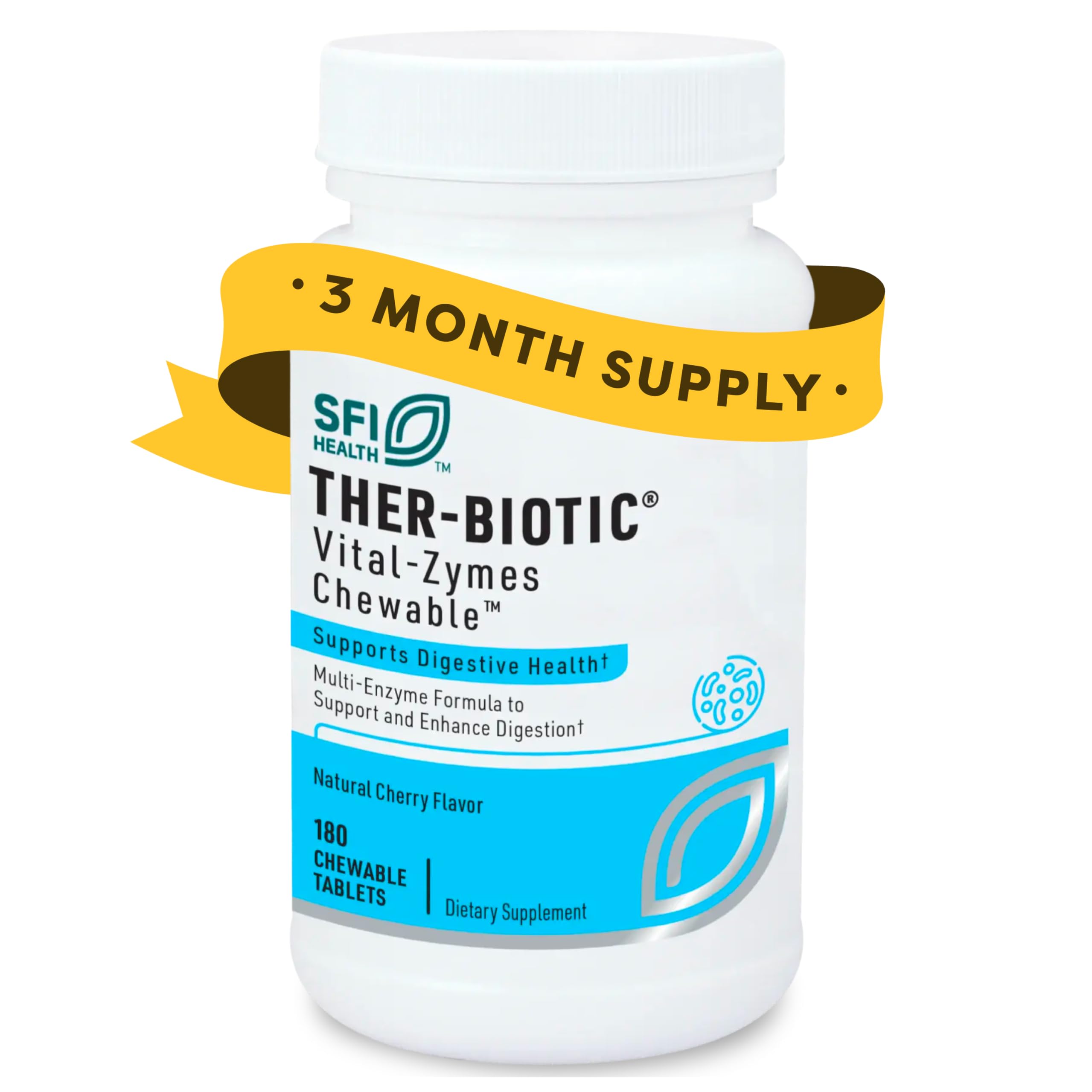 Klaire Labs Vital-Zymes Cherry Flavor chewable digestive enzyme bottle