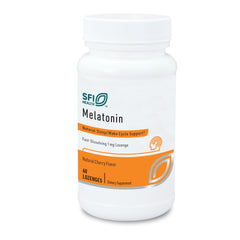 Front view of Klaire Labs SFI Health Melatonin Lozenge 1mg package