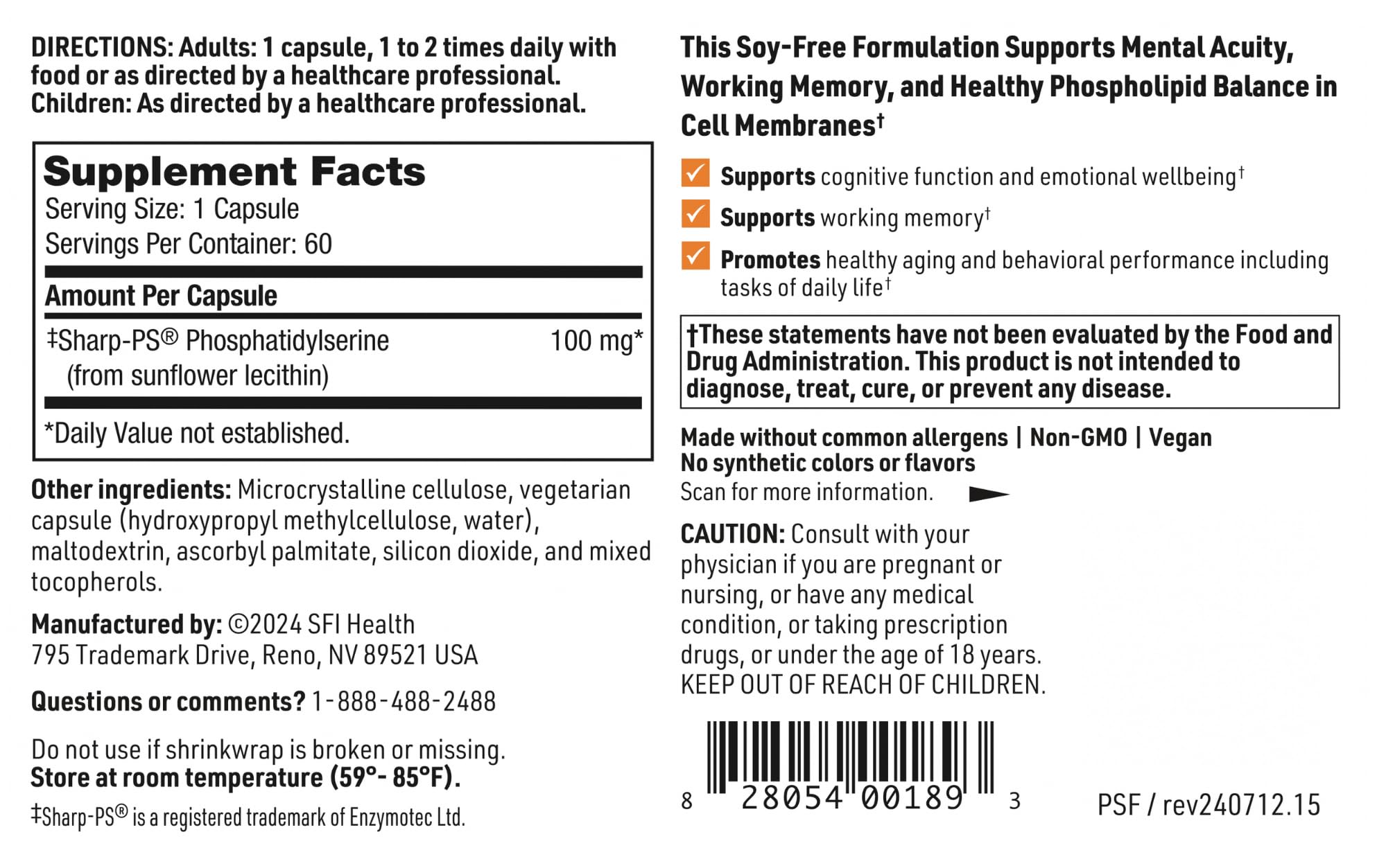 60 vegetarian capsules bottle featuring Klaire Labs branding